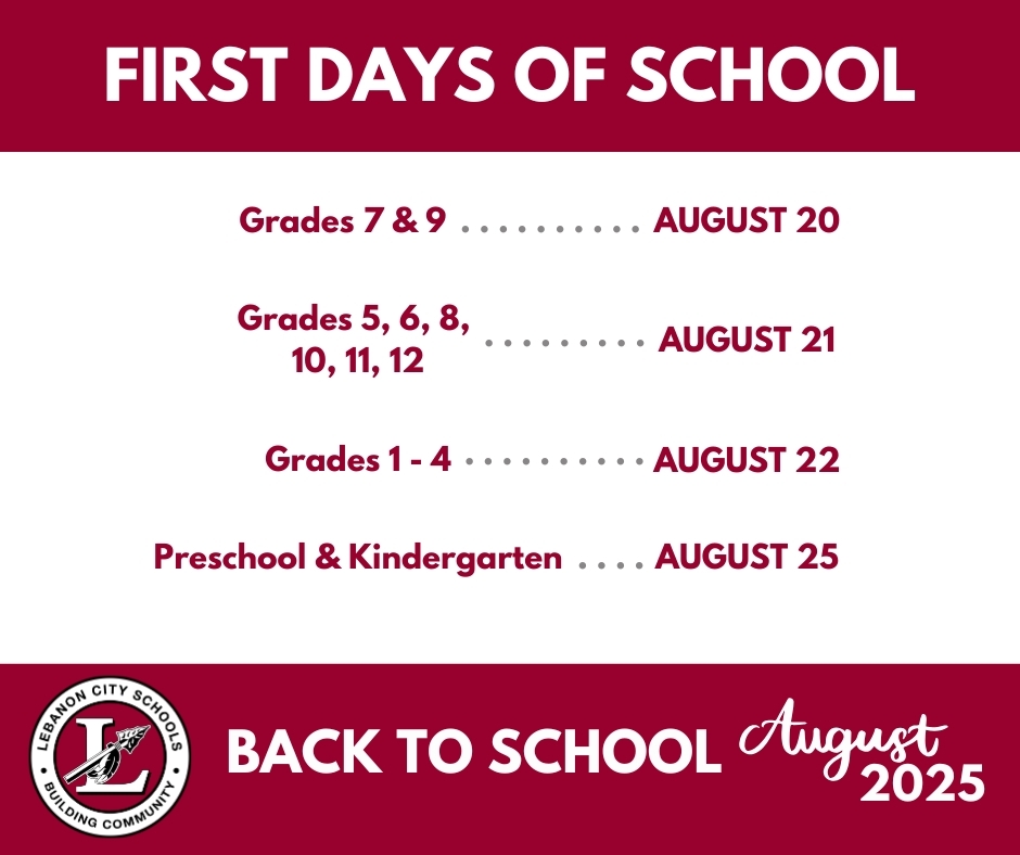 back to school dates graphic
